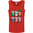 St Patricks Day Beer USA Irish American Mens Vest Tank Top Red