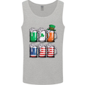 St Patricks Day Beer USA Irish American Mens Vest Tank Top Sports Grey
