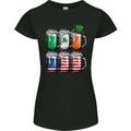 St Patricks Day Beer USA Irish American Womens Petite Cut T-Shirt Black