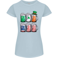 St Patricks Day Beer USA Irish American Womens Petite Cut T-Shirt Light Blue