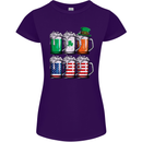 St Patricks Day Beer USA Irish American Womens Petite Cut T-Shirt Purple