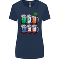 St Patricks Day Beer USA Irish American Womens Wider Cut T-Shirt Navy Blue