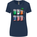 St Patricks Day Beer USA Irish American Womens Wider Cut T-Shirt Navy Blue