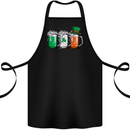St Patricks Day Beer USA Irish Funny Cotton Apron 100% Organic Black