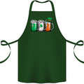 St Patricks Day Beer USA Irish Funny Cotton Apron 100% Organic Forest Green