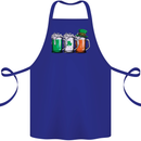 St Patricks Day Beer USA Irish Funny Cotton Apron 100% Organic Royal Blue