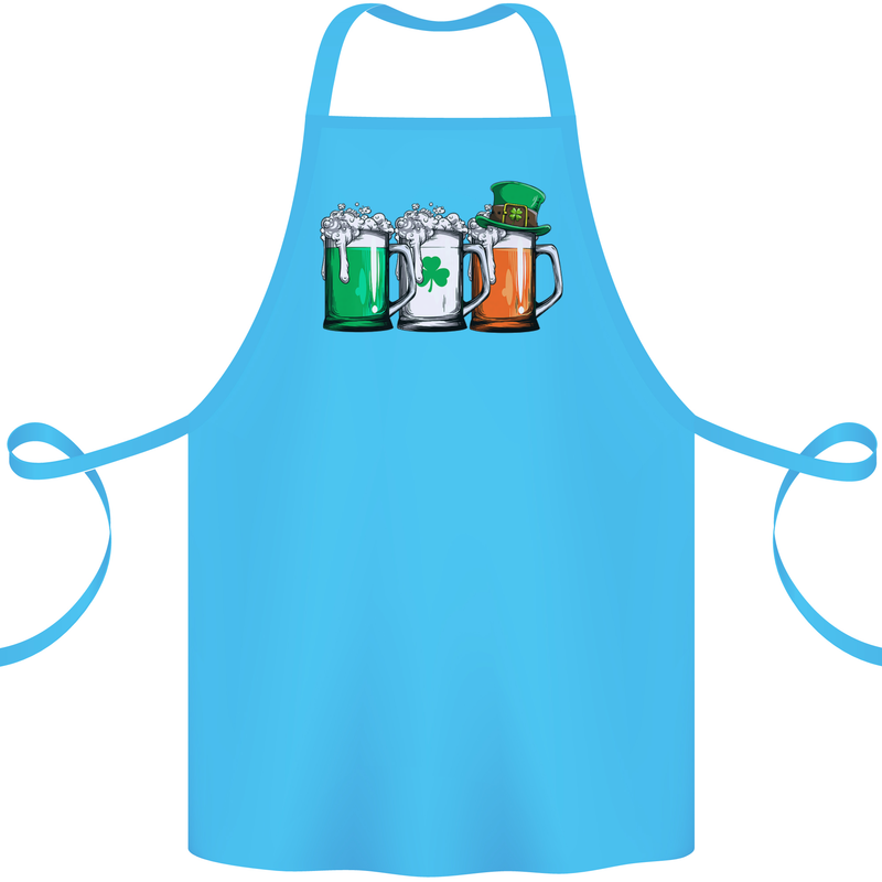 St Patricks Day Beer USA Irish Funny Cotton Apron 100% Organic Turquoise