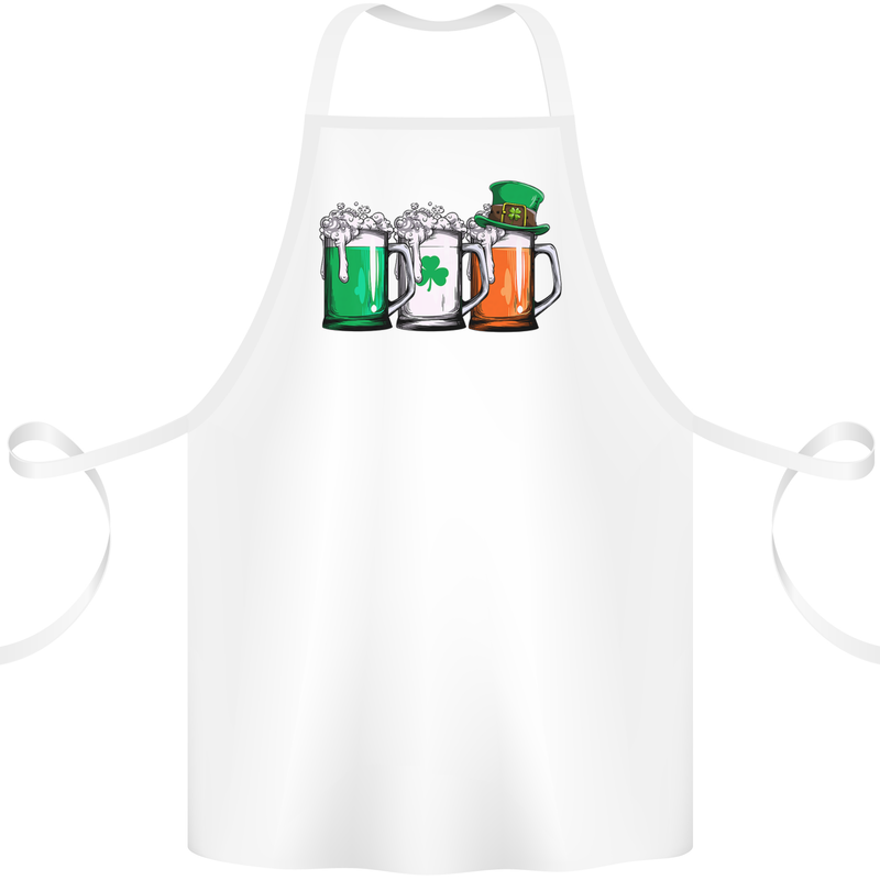 St Patricks Day Beer USA Irish Funny Cotton Apron 100% Organic White