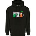St Patricks Day Beer USA Irish Funny Mens 80% Cotton Hoodie Black