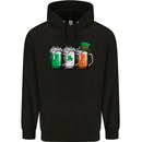 St Patricks Day Beer USA Irish Funny Mens 80% Cotton Hoodie Black