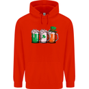 St Patricks Day Beer USA Irish Funny Mens 80% Cotton Hoodie Bright Red