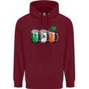 St Patricks Day Beer USA Irish Funny Mens 80% Cotton Hoodie Maroon