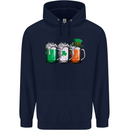 St Patricks Day Beer USA Irish Funny Mens 80% Cotton Hoodie Navy Blue
