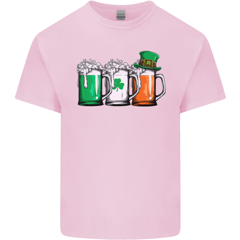 St Patricks Day Beer USA Irish Funny Mens Cotton T-Shirt Tee Top Light Pink