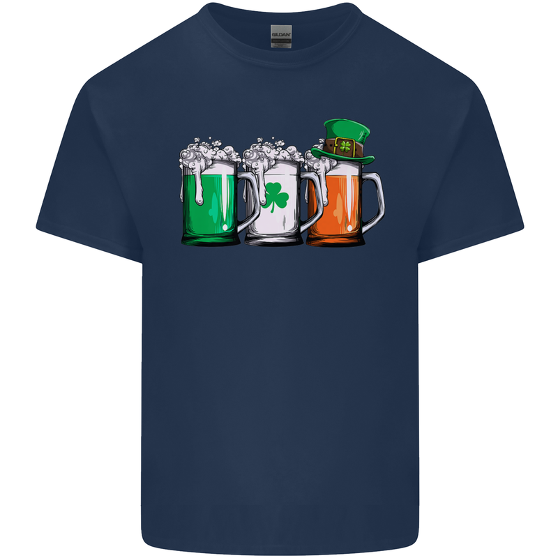 St Patricks Day Beer USA Irish Funny Mens Cotton T-Shirt Tee Top Navy Blue