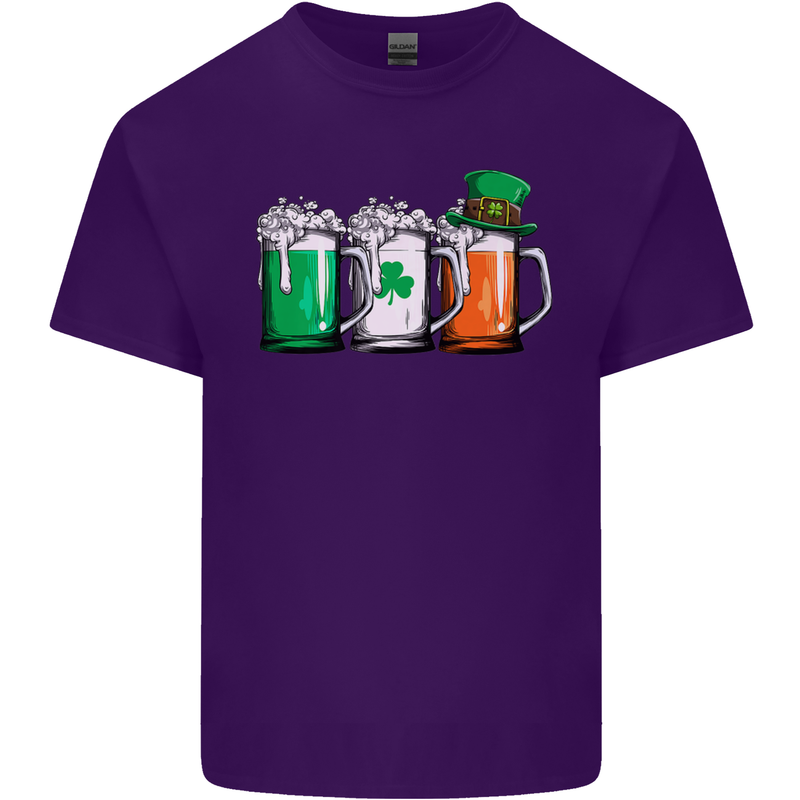 St Patricks Day Beer USA Irish Funny Mens Cotton T-Shirt Tee Top Purple