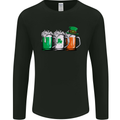 St Patricks Day Beer USA Irish Funny Mens Long Sleeve T-Shirt Black