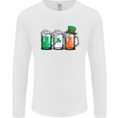 St Patricks Day Beer USA Irish Funny Mens Long Sleeve T-Shirt White