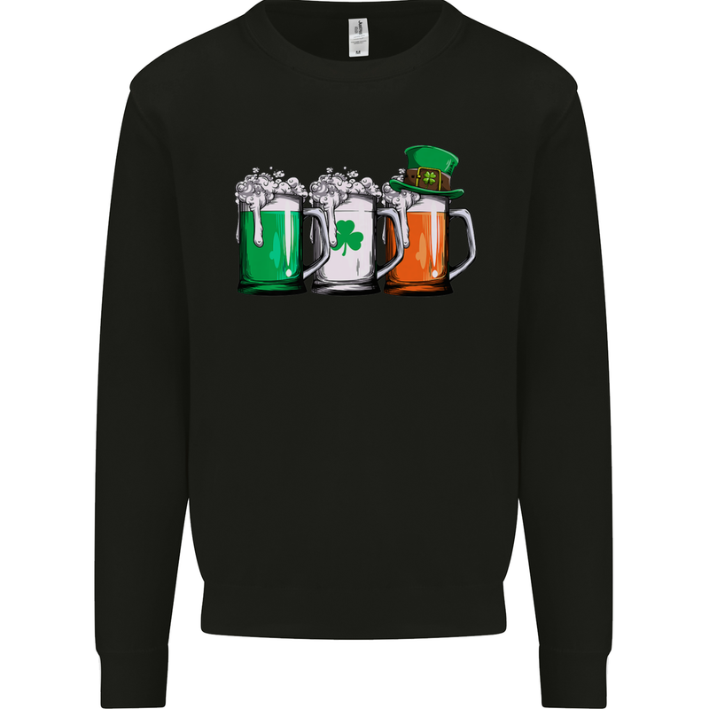 St Patricks Day Beer USA Irish Funny Mens Sweatshirt Jumper Black