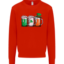 St Patricks Day Beer USA Irish Funny Mens Sweatshirt Jumper Bright Red