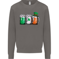 St Patricks Day Beer USA Irish Funny Mens Sweatshirt Jumper Charcoal