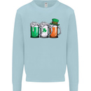 St Patricks Day Beer USA Irish Funny Mens Sweatshirt Jumper Light Blue