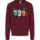 St Patricks Day Beer USA Irish Funny Mens Sweatshirt Jumper Maroon
