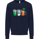St Patricks Day Beer USA Irish Funny Mens Sweatshirt Jumper Navy Blue