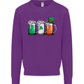 St Patricks Day Beer USA Irish Funny Mens Sweatshirt Jumper Purple