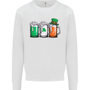St Patricks Day Beer USA Irish Funny Mens Sweatshirt Jumper White