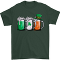 St Patricks Day Beer USA Irish Funny Mens T-Shirt Cotton Gildan Forest Green
