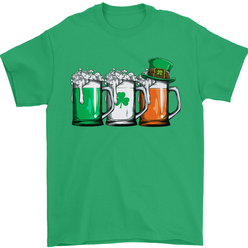 St Patricks Day Beer USA Irish Funny Mens T-Shirt Cotton Gildan Irish Green