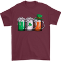 St Patricks Day Beer USA Irish Funny Mens T-Shirt Cotton Gildan Maroon