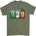 St Patricks Day Beer USA Irish Funny Mens T-Shirt Cotton Gildan Military Green