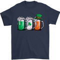 St Patricks Day Beer USA Irish Funny Mens T-Shirt Cotton Gildan Navy Blue