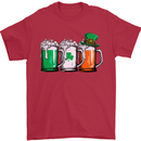 St Patricks Day Beer USA Irish Funny Mens T-Shirt Cotton Gildan Red