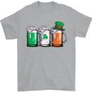 St Patricks Day Beer USA Irish Funny Mens T-Shirt Cotton Gildan Sports Grey