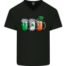 St Patricks Day Beer USA Irish Funny Mens V-Neck Cotton T-Shirt Black
