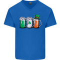 St Patricks Day Beer USA Irish Funny Mens V-Neck Cotton T-Shirt Royal Blue