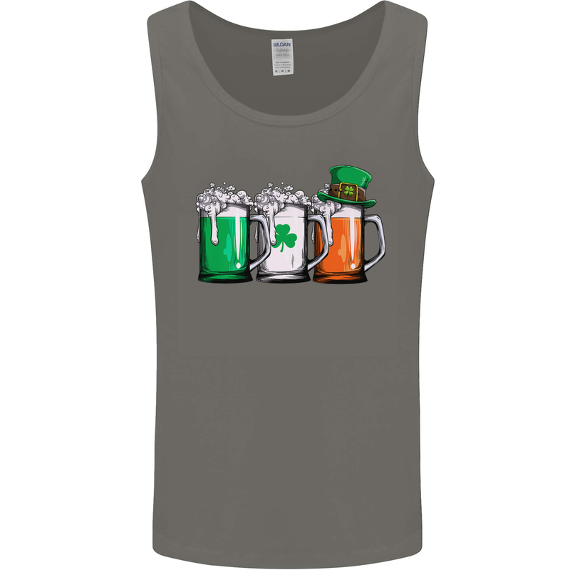 St Patricks Day Beer USA Irish Funny Mens Vest Tank Top Charcoal