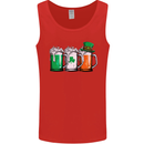 St Patricks Day Beer USA Irish Funny Mens Vest Tank Top Red