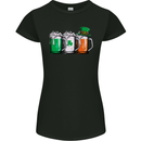 St Patricks Day Beer USA Irish Funny Womens Petite Cut T-Shirt Black