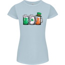 St Patricks Day Beer USA Irish Funny Womens Petite Cut T-Shirt Light Blue