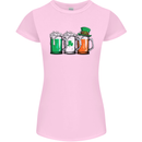 St Patricks Day Beer USA Irish Funny Womens Petite Cut T-Shirt Light Pink