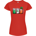 St Patricks Day Beer USA Irish Funny Womens Petite Cut T-Shirt Red