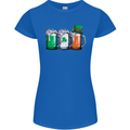 St Patricks Day Beer USA Irish Funny Womens Petite Cut T-Shirt Royal Blue