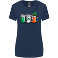 St Patricks Day Beer USA Irish Funny Womens Wider Cut T-Shirt Navy Blue
