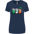 St Patricks Day Beer USA Irish Funny Womens Wider Cut T-Shirt Navy Blue