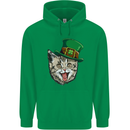 St Patricks Day Cat Funny Irish Childrens Kids Hoodie Irish Green