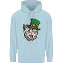 St Patricks Day Cat Funny Irish Childrens Kids Hoodie Light Blue